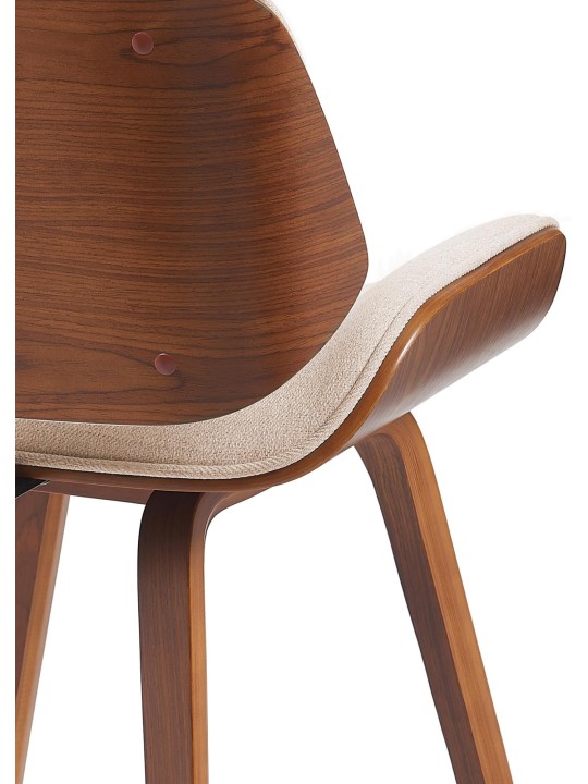 Cadeira para visitantes em tecido Beverley, nogueira/creme