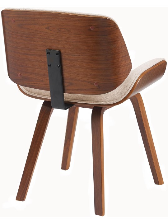 Cadeira para visitantes em tecido Beverley, nogueira/creme