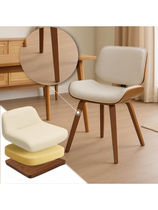 Cadeira para visitantes em tecido Beverley, nogueira/creme