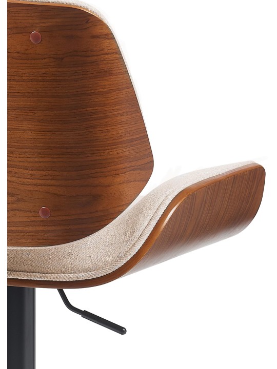 Banqueta alta Beverley B tecido, nogueira/creme