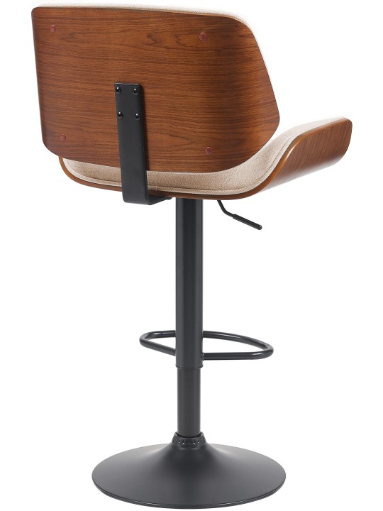 Banqueta alta Beverley B tecido, nogueira/creme