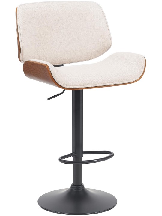 Banqueta alta Beverley B tecido, nogueira/creme