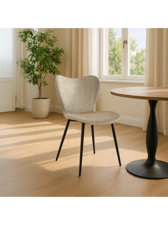 Cadeira da sala de jantar tecido Maika, taupe