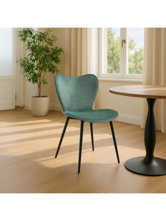 Cadeira da sala de jantar tecido Maika, verde