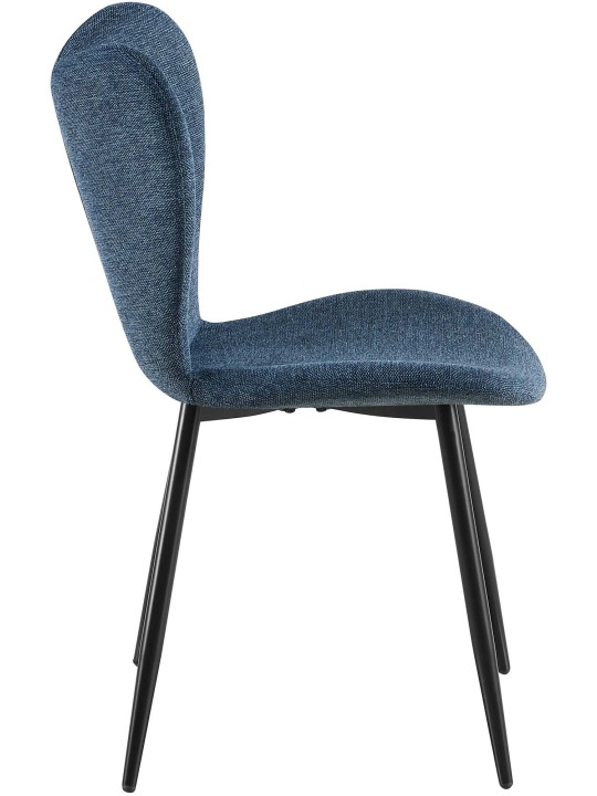 Cadeira da sala de jantar tecido Maika, azul