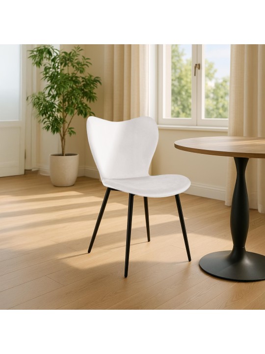 Cadeira da sala de jantar Maika veludo, cinza