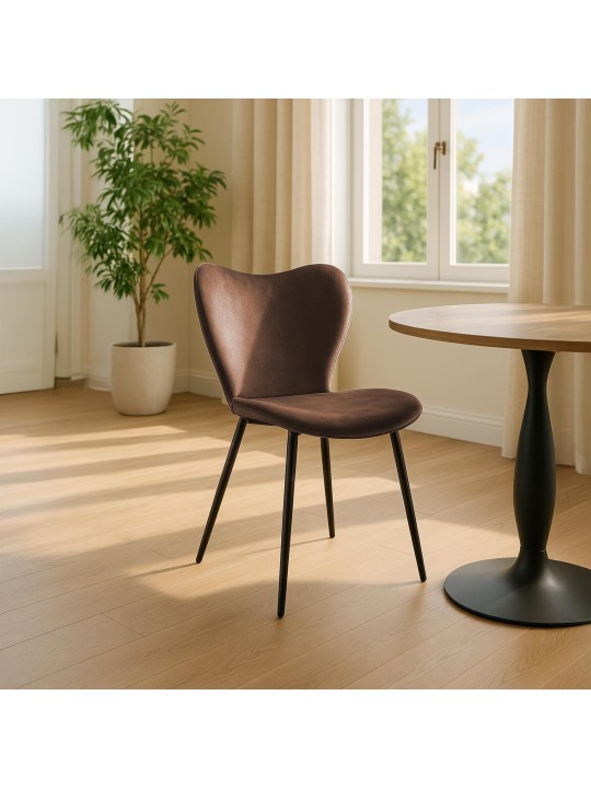 Cadeira da sala de jantar Maika veludo, castanho Cadeira da sala de jantar Maika veludo, castanho