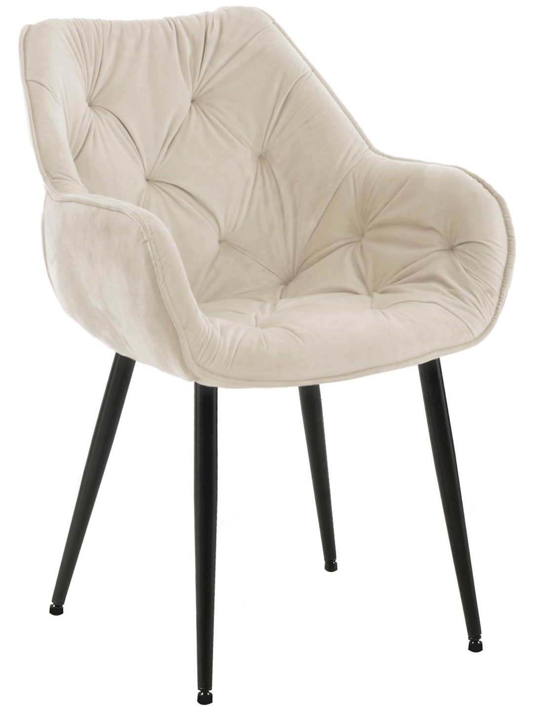 Cadeira Tanna veludo, creme