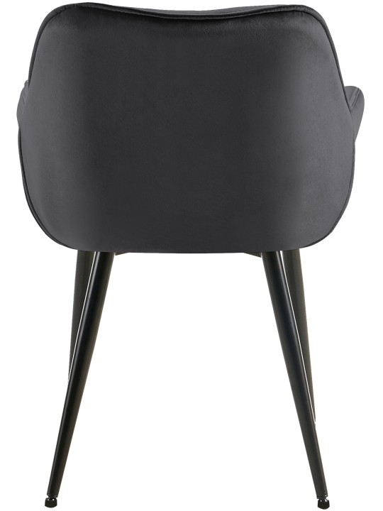 Conjunto de 2 cadeiras Tanna veludo, cinza escuro