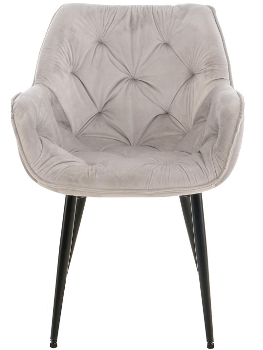 Conjunto de 2 cadeiras Tanna veludo, cinza