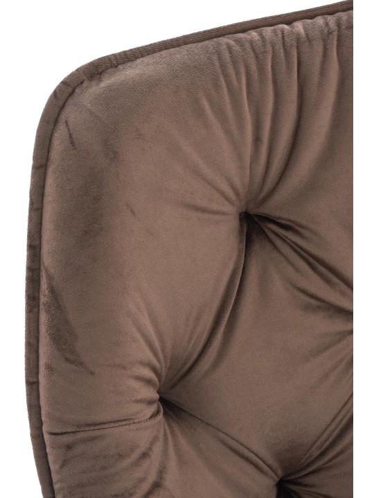 Conjunto de 2 cadeiras Tanna veludo, castanho