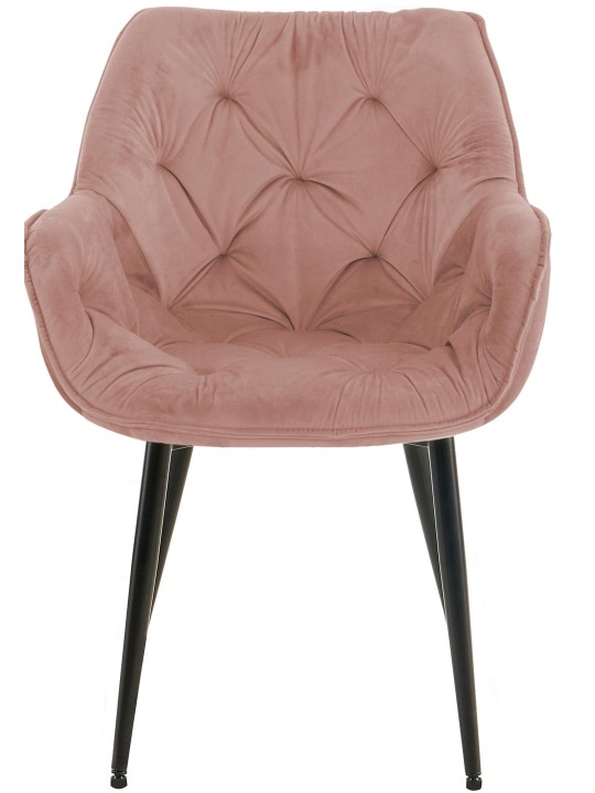 Conjunto de 2 cadeiras Tanna veludo, rosa