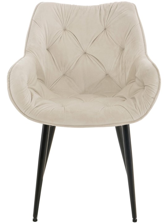 Conjunto de 4 cadeiras Tanna veludo, creme