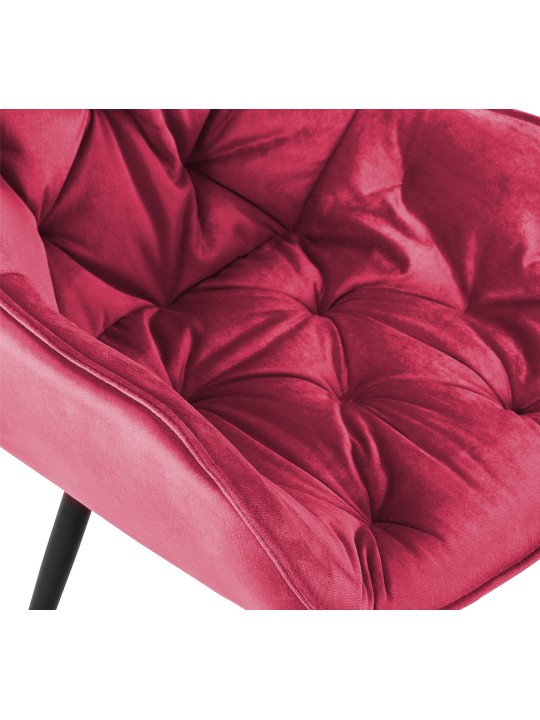 Conjunto de 4 cadeiras Tanna veludo, vermelho