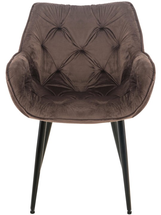 Conjunto de 4 cadeiras Tanna veludo, castanho