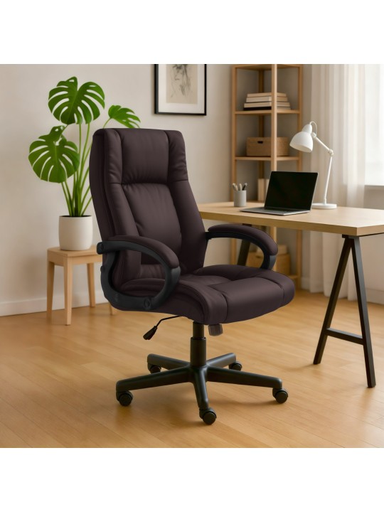 Cadeira de escritório XL Sparta pele sintética, castanho