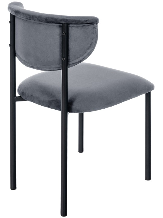 Conjunto de 2 cadeiras para visitantes em veludo Gambell, cinza escuro