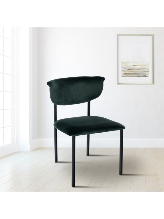 Conjunto de 2 cadeiras para visitantes em veludo Gambell, verde escuro
