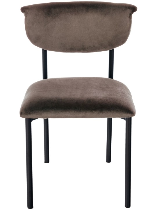 Conjunto de 2 cadeiras para visitantes em veludo Gambell, castanho