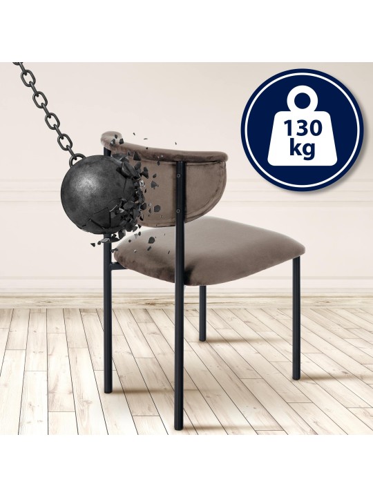 Conjunto de 2 cadeiras para visitantes em veludo Gambell, castanho