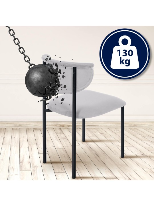 Conjunto de 2 cadeiras para visitantes em veludo Gambell, cinza Conjunto de 2 cadeiras para visitantes em veludo Gambell, cinza