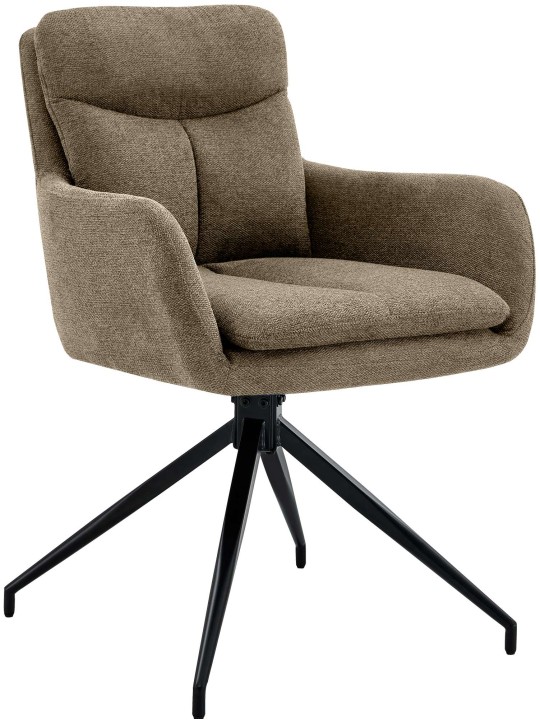 Cadeira de jantar em tecido Somers, castanho