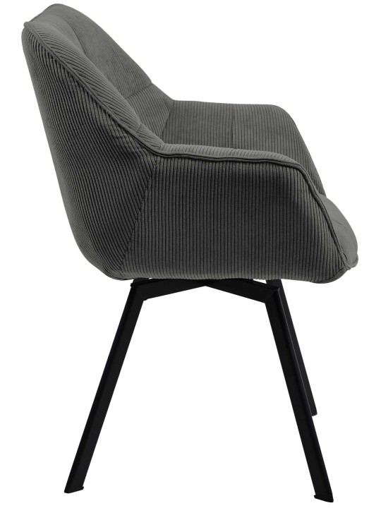 Cadeira da sala de jantar Jordi Cord, cinza escuro Cadeira da sala de jantar Jordi Cord, cinza escuro