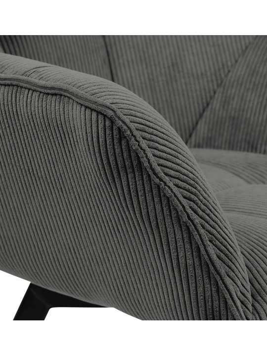 Cadeira da sala de jantar Jordi Cord, cinza escuro Cadeira da sala de jantar Jordi Cord, cinza escuro