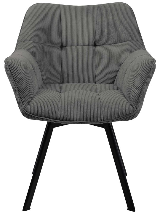 Cadeira da sala de jantar Jordi Cord, cinza escuro Cadeira da sala de jantar Jordi Cord, cinza escuro