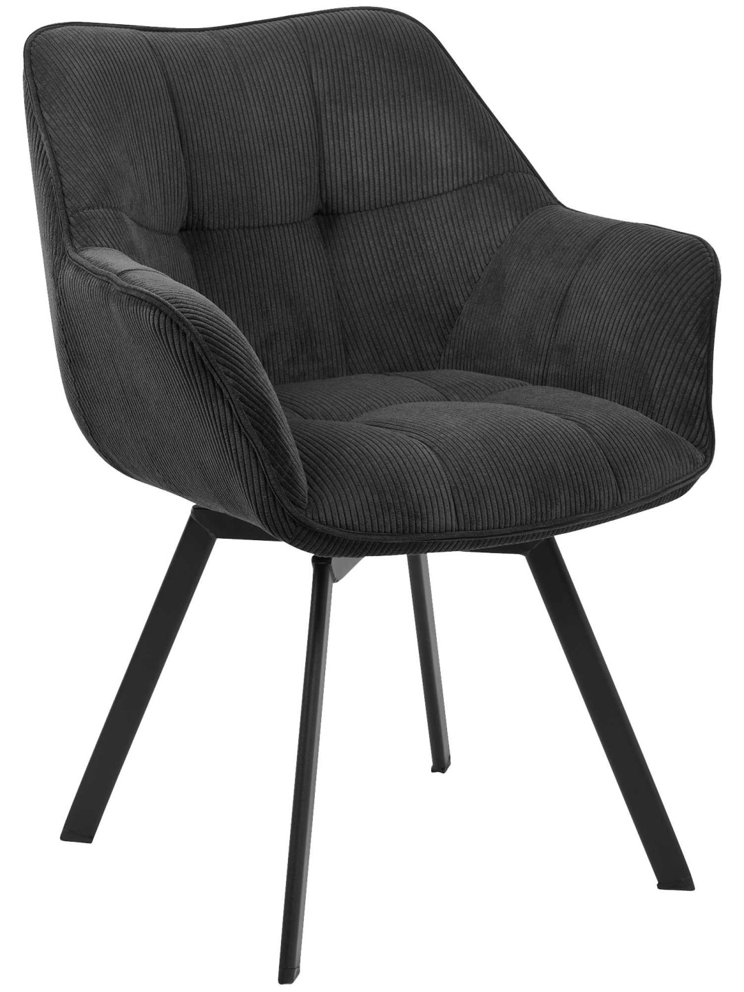 Cadeira da sala de jantar Jordi Cord, preto