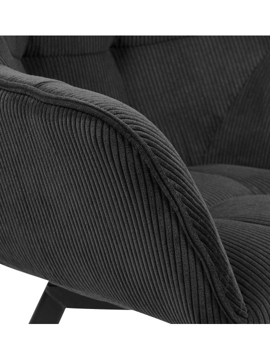 Cadeira da sala de jantar Jordi Cord, preto Cadeira da sala de jantar Jordi Cord, preto