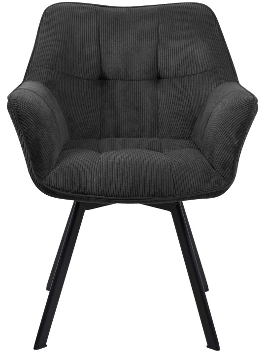 Cadeira da sala de jantar Jordi Cord, preto Cadeira da sala de jantar Jordi Cord, preto