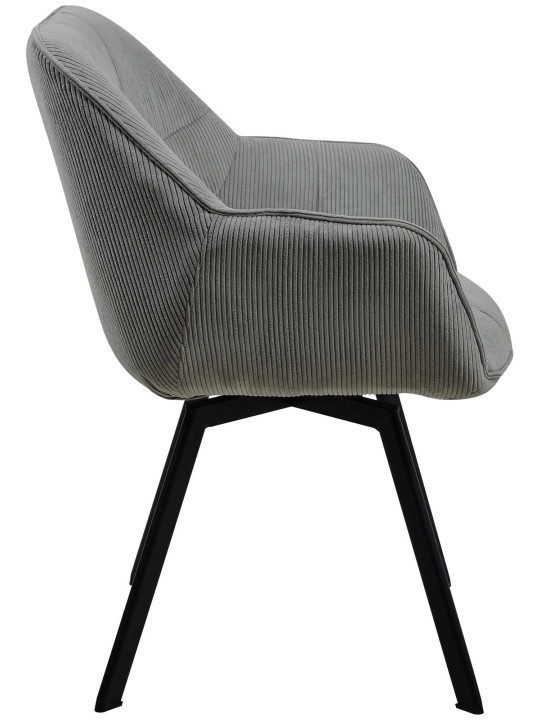 Cadeira da sala de jantar Jordi Cord, cinza