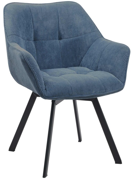 Cadeira da sala de jantar Jordi Cord, azul Cadeira da sala de jantar Jordi Cord, azul