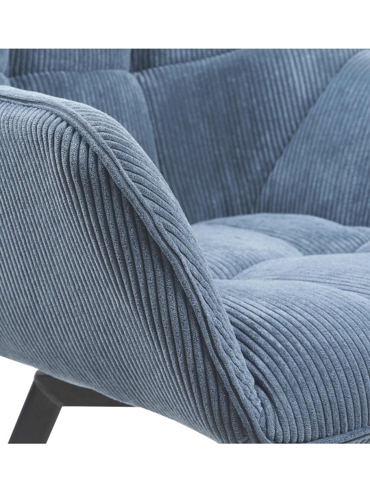 Cadeira da sala de jantar Jordi Cord, azul Cadeira da sala de jantar Jordi Cord, azul