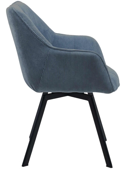 Cadeira da sala de jantar Jordi Cord, azul Cadeira da sala de jantar Jordi Cord, azul