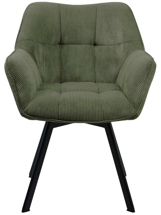 Cadeira da sala de jantar Jordi Cord, verde Cadeira da sala de jantar Jordi Cord, verde