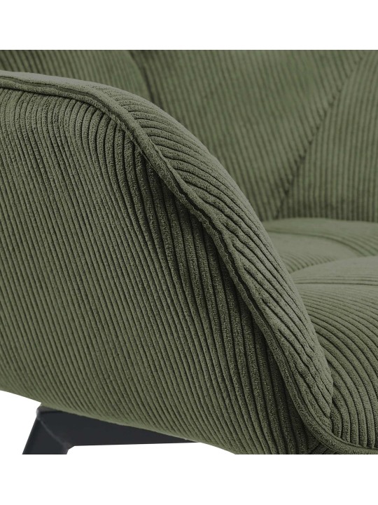 Cadeira da sala de jantar Jordi Cord, verde Cadeira da sala de jantar Jordi Cord, verde