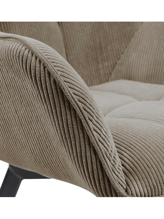 Cadeira da sala de jantar Jordi Cord, castanho Cadeira da sala de jantar Jordi Cord, castanho