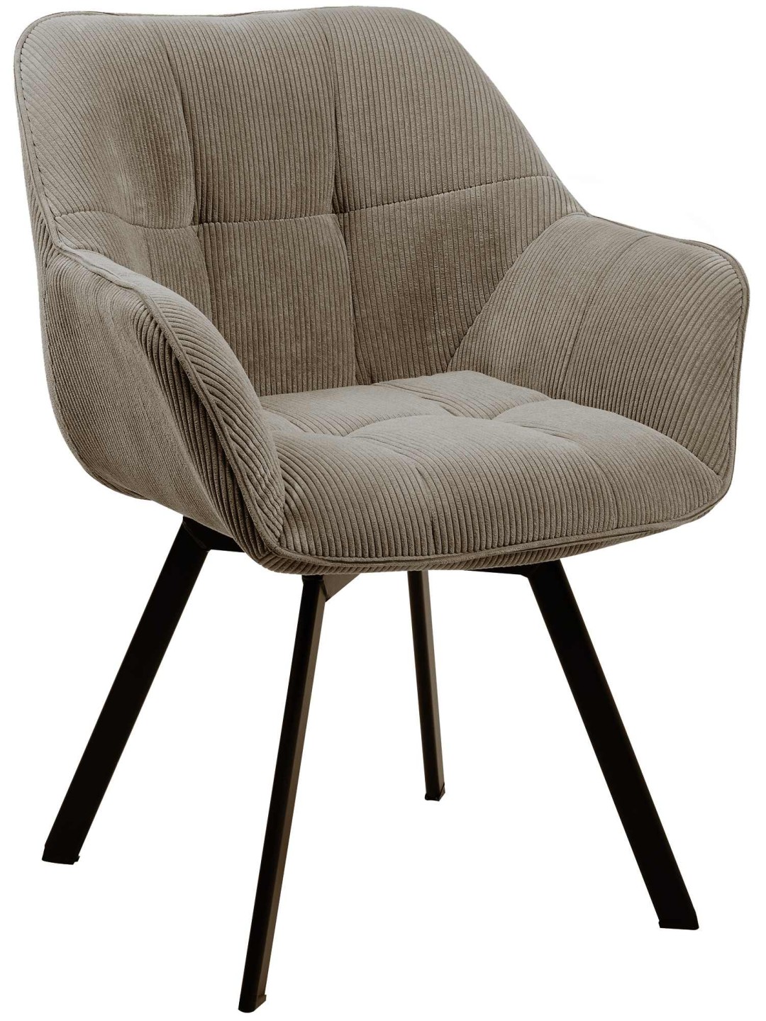 Cadeira da sala de jantar Jordi Cord, castanho