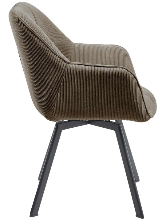 Cadeira da sala de jantar Jordi Cord, castanho Cadeira da sala de jantar Jordi Cord, castanho