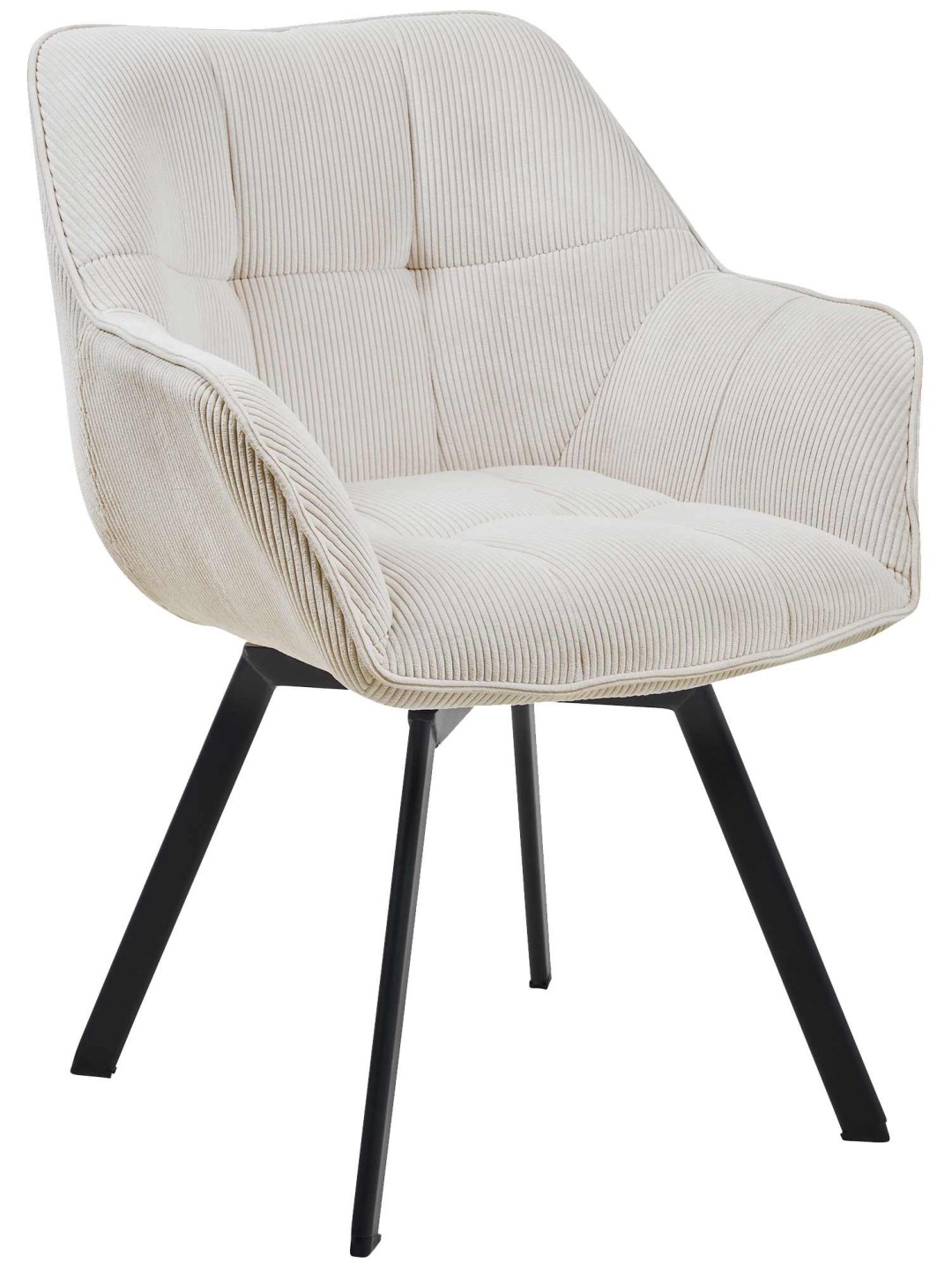 Cadeira da sala de jantar Jordi Cord, creme