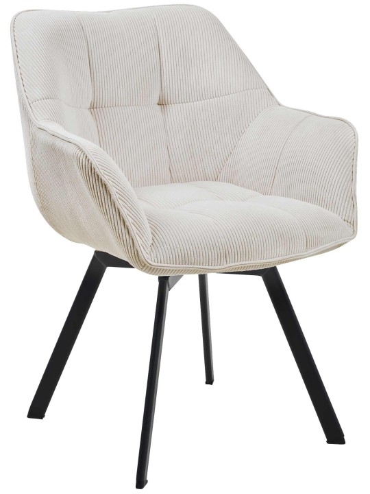 Cadeira da sala de jantar Jordi Cord, creme Cadeira da sala de jantar Jordi Cord, creme