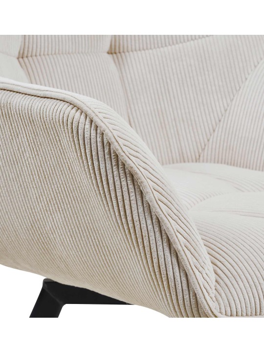 Cadeira da sala de jantar Jordi Cord, creme Cadeira da sala de jantar Jordi Cord, creme