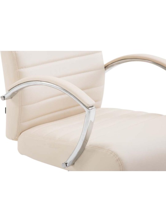 Cadeira de escritório Valais em couro sintético, creme
