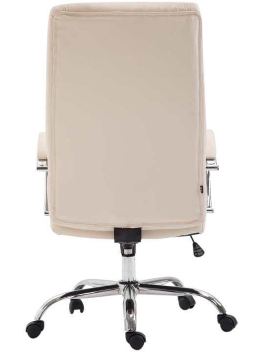 Cadeira de escritório Valais em couro sintético, creme