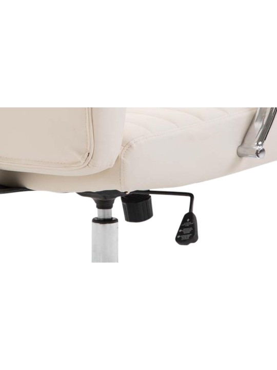 Cadeira de escritório Valais em couro sintético, creme