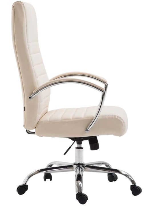 Cadeira de escritório Valais em couro sintético, creme
