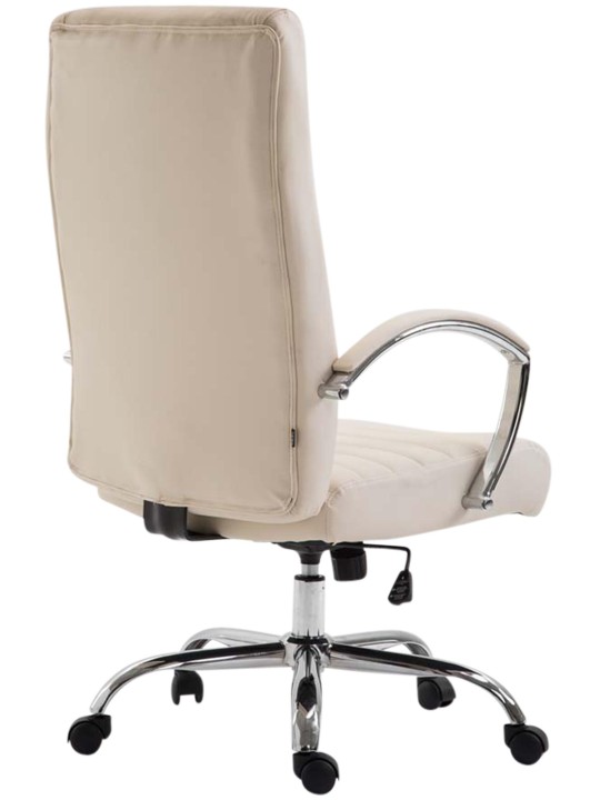 Cadeira de escritório Valais em couro sintético, creme