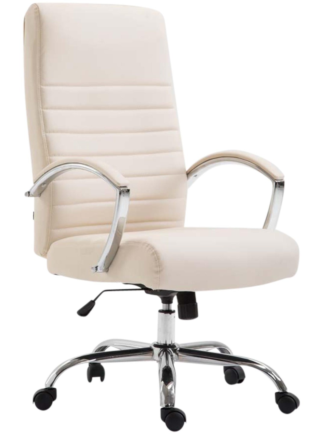 Cadeira de escritório Valais em couro sintético, creme